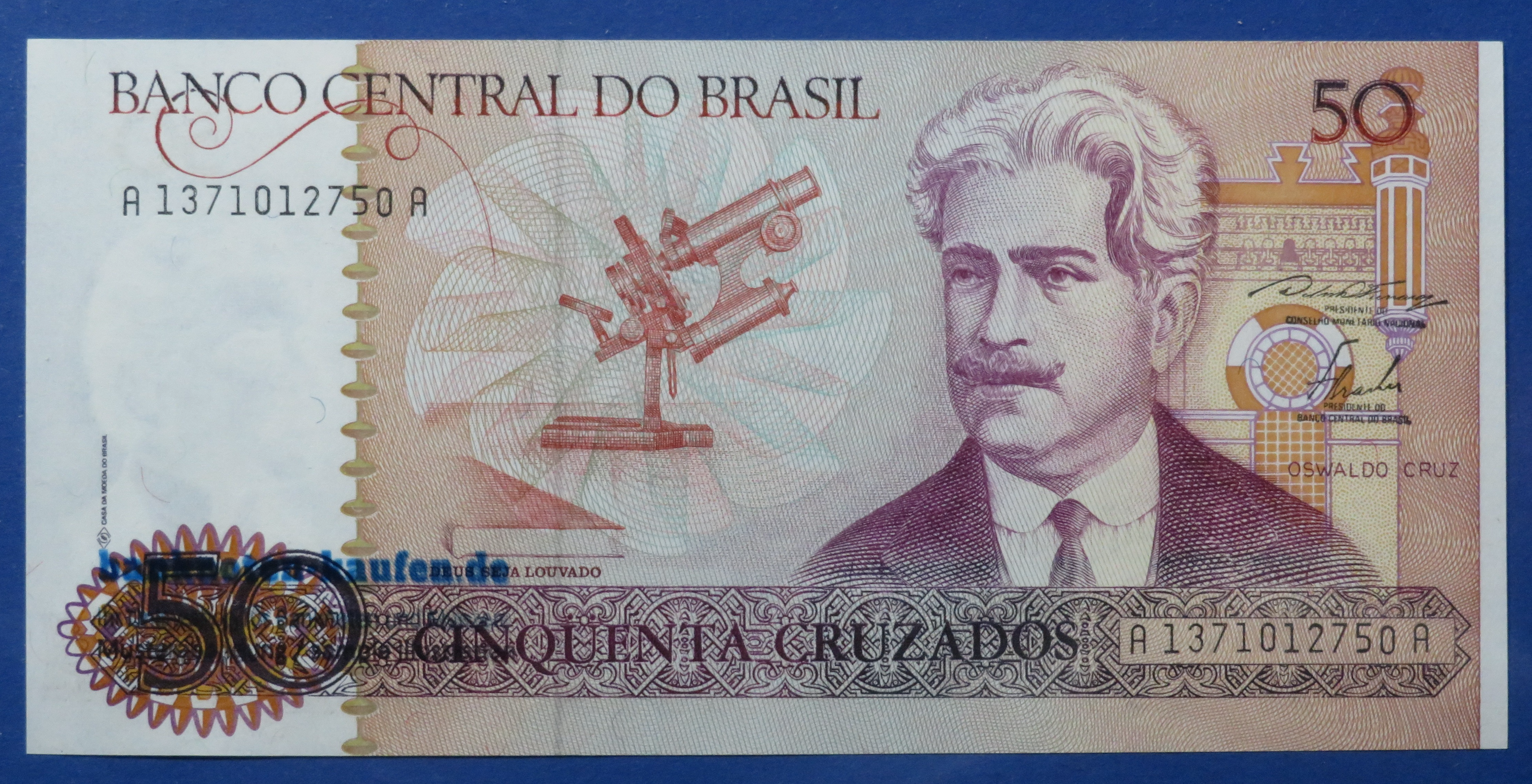 Brazil, 50 Cruzados, 1986-88ND, uncirculated (UNC), P-210
