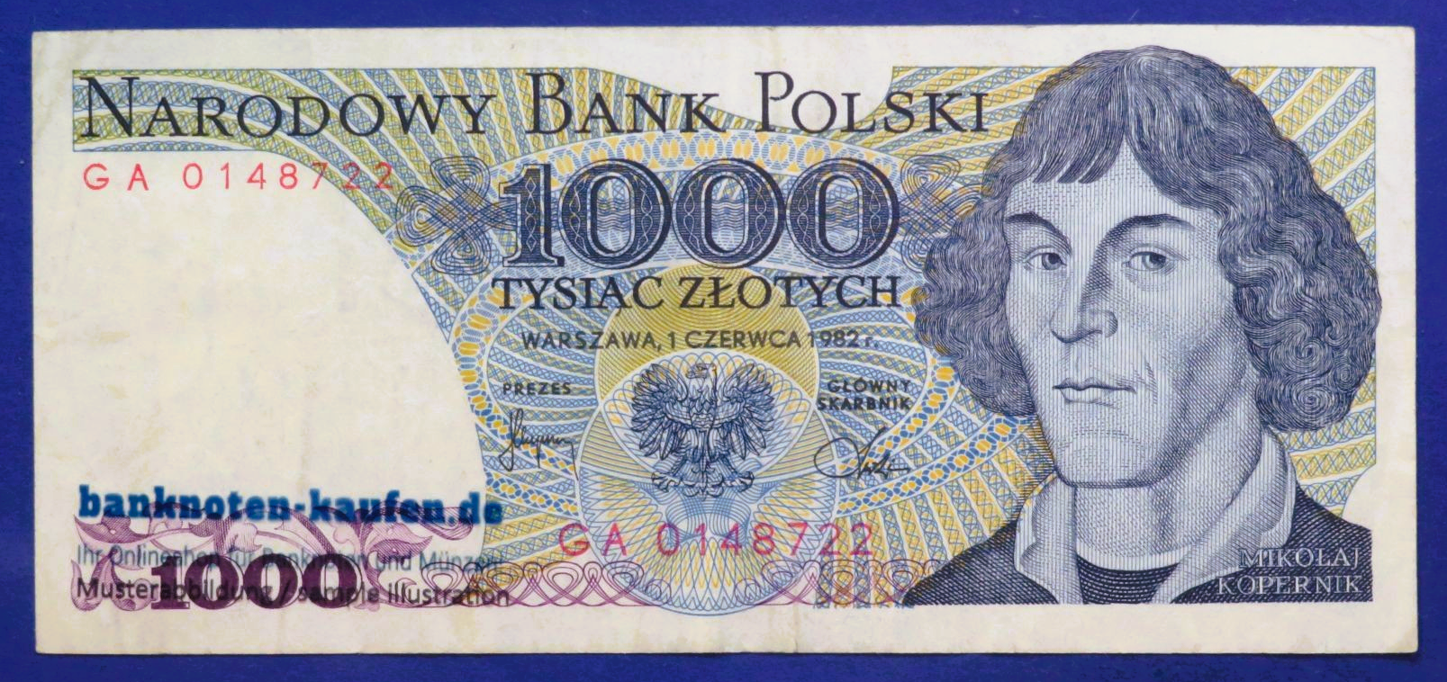 Poland - 1,000 Zloty, 1982, circulated (USED / VF+), P-146c
