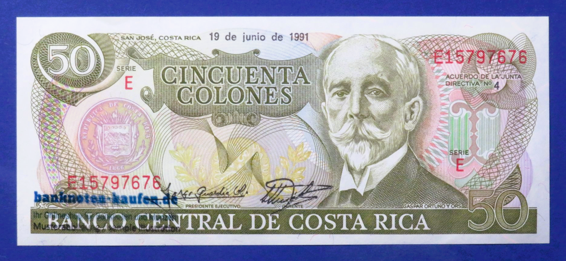 Costa Rica, 50 Colones, 1991, about uncirculated (AU), P-257