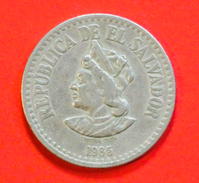 El Salvador: 1 Colón, 1985, gebraucht (used / ss), # 40