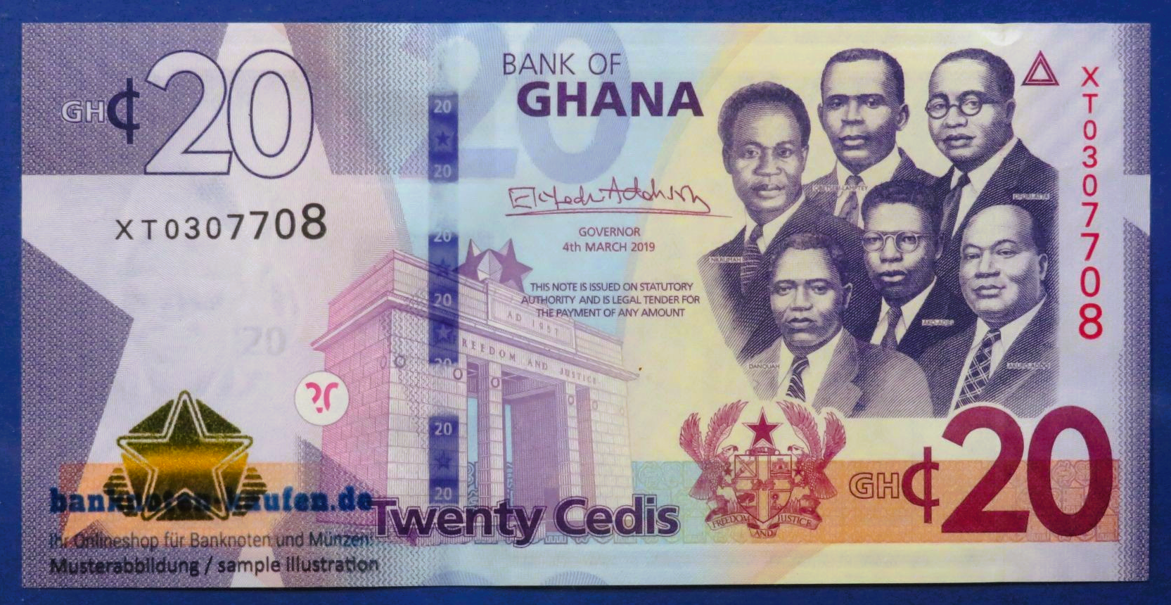 Ghana, 20 Cedis, 2019, uncirculated (UNC)