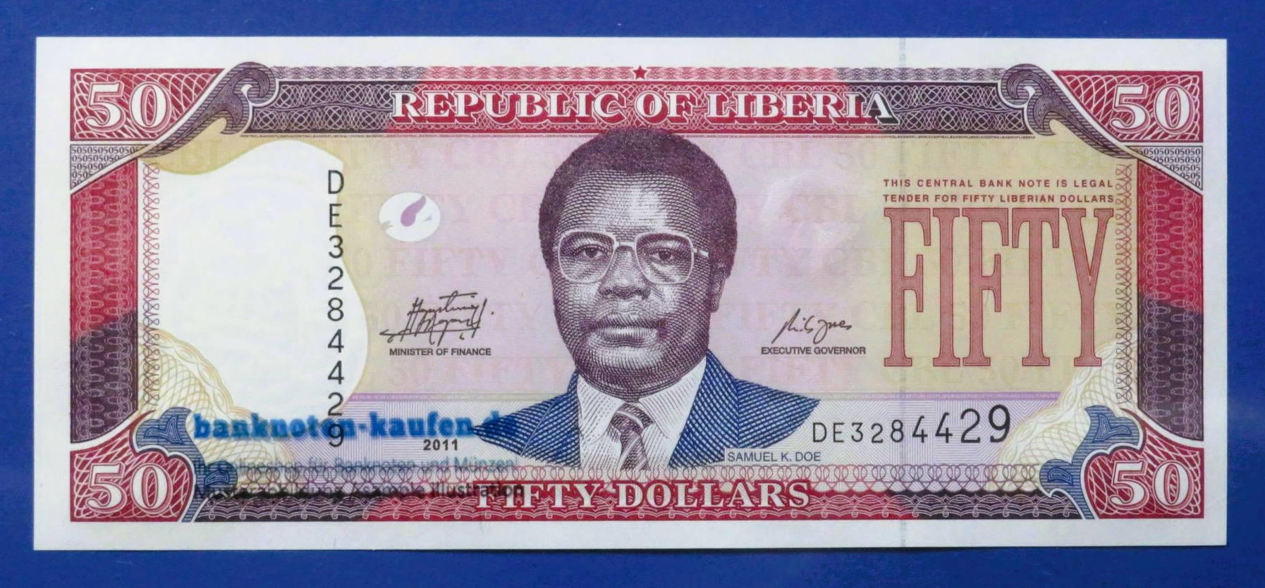 Liberia, 50 Dollars, 2011, fast kassenfrisch (AU), P-29g