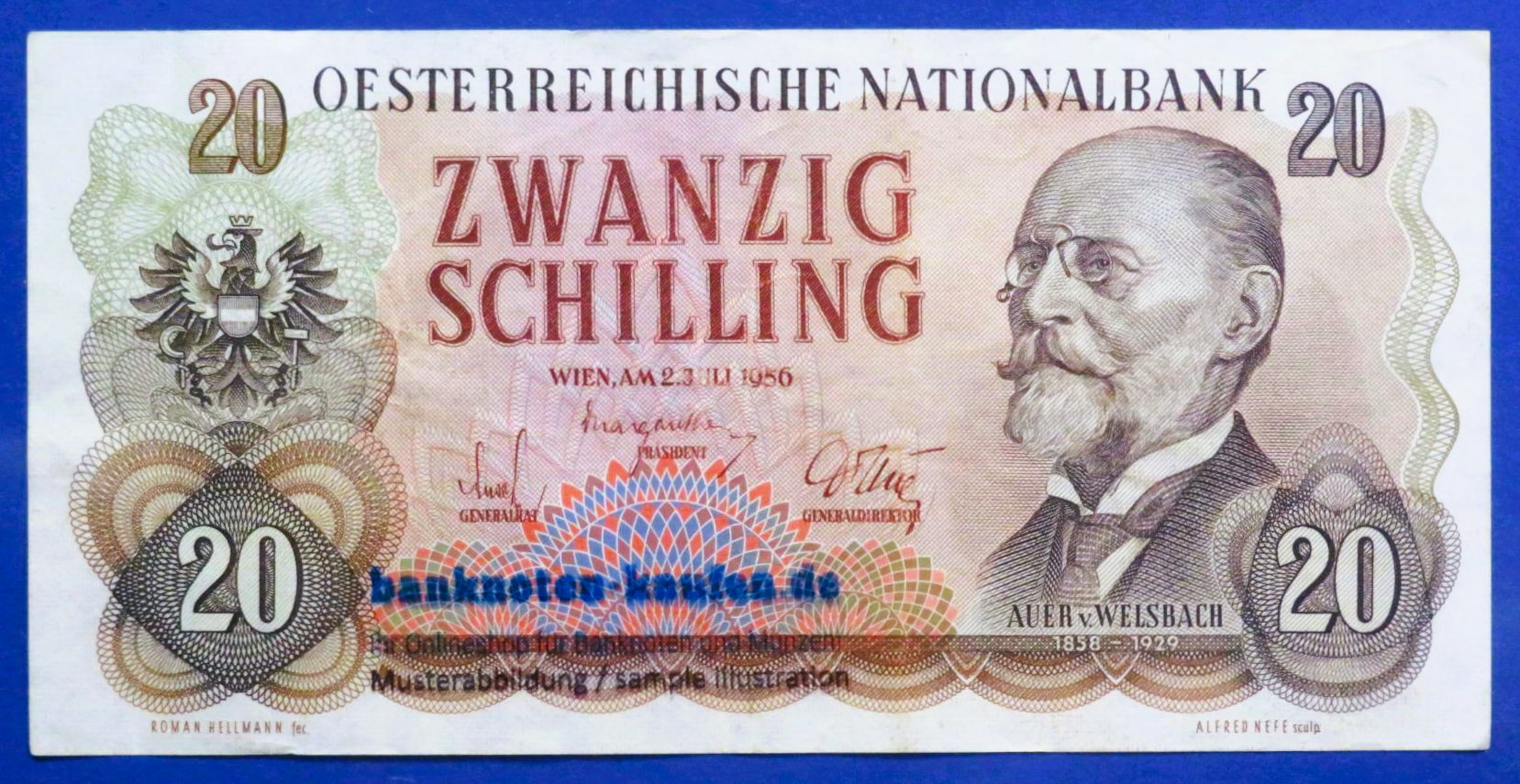 Austria, 20 Schilling, 1956, circulated (USED / VF), P-136