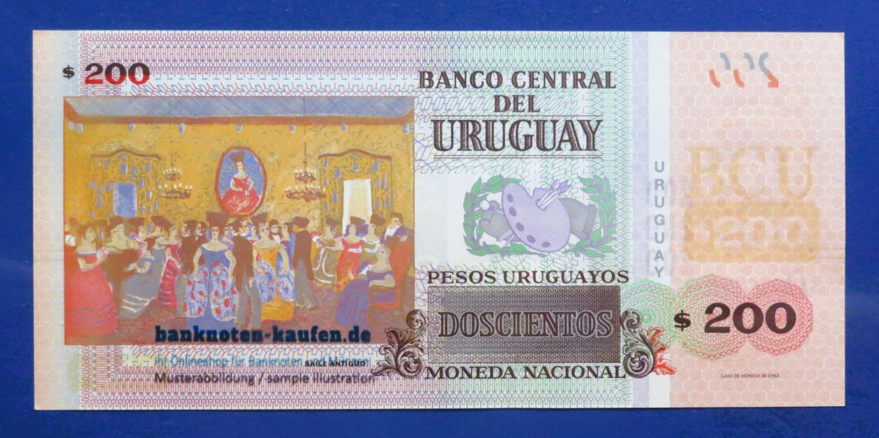 Uruguay, 200 Pesos Uruguayos, 2015, about uncirculated (AU), P-96a