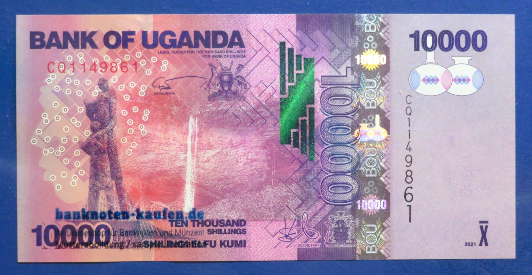 Uganda - 10,000 Shillings, 2021, uncirculated (UNC), P-52g