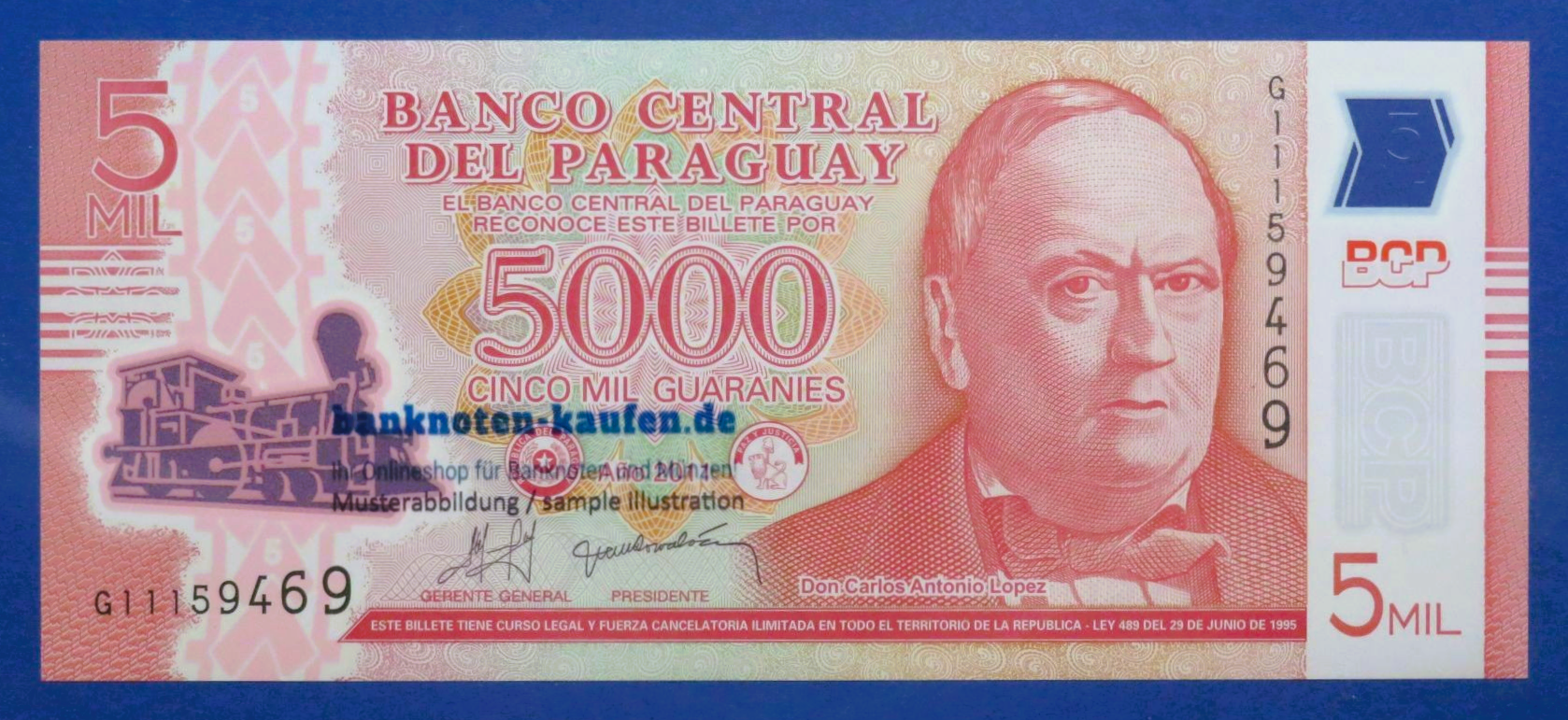 Paraguay - 5,000 Guaranies, 2011, uncirculated (UNC), Polymer, P-234