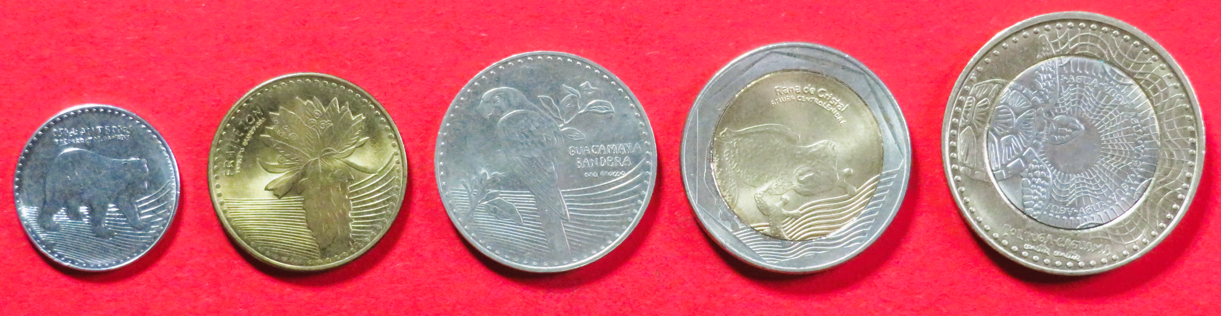 Kolumbien - Set 7:  50/100/200/500/1.000 Pesos, 2012+, gebraucht (used / vz), # 122-126