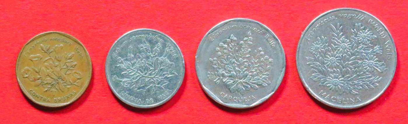 Cape Verde - Set 3:  5/10/20/50 Escudos, 1994, circulated (used / vf), flowers, # 32-35