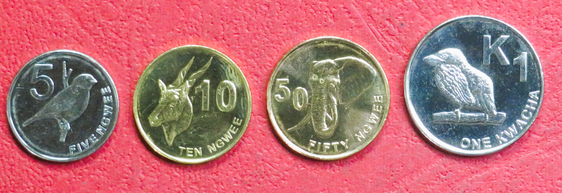 Sambia, 5/10/50 Ngwee +1 Kwacha, 2012, bankfrisch (UNC)