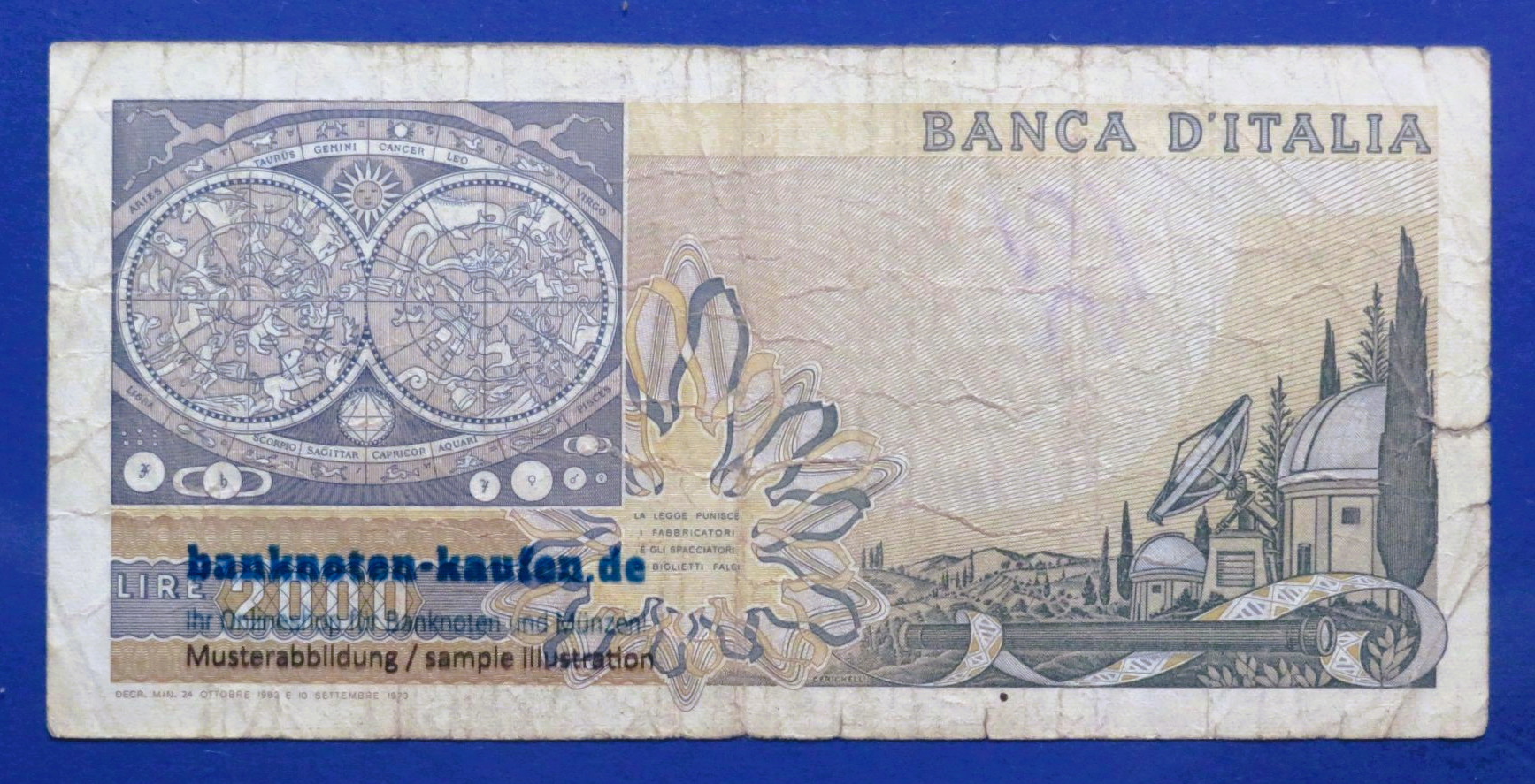 Italy - 2,000 Lire, 1983, circulated (USED / VG), P-103c