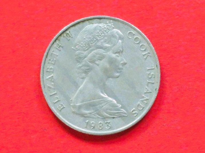 Cook Islands: 20 Cents, 1972-1983, circulated (used / vf), # 6