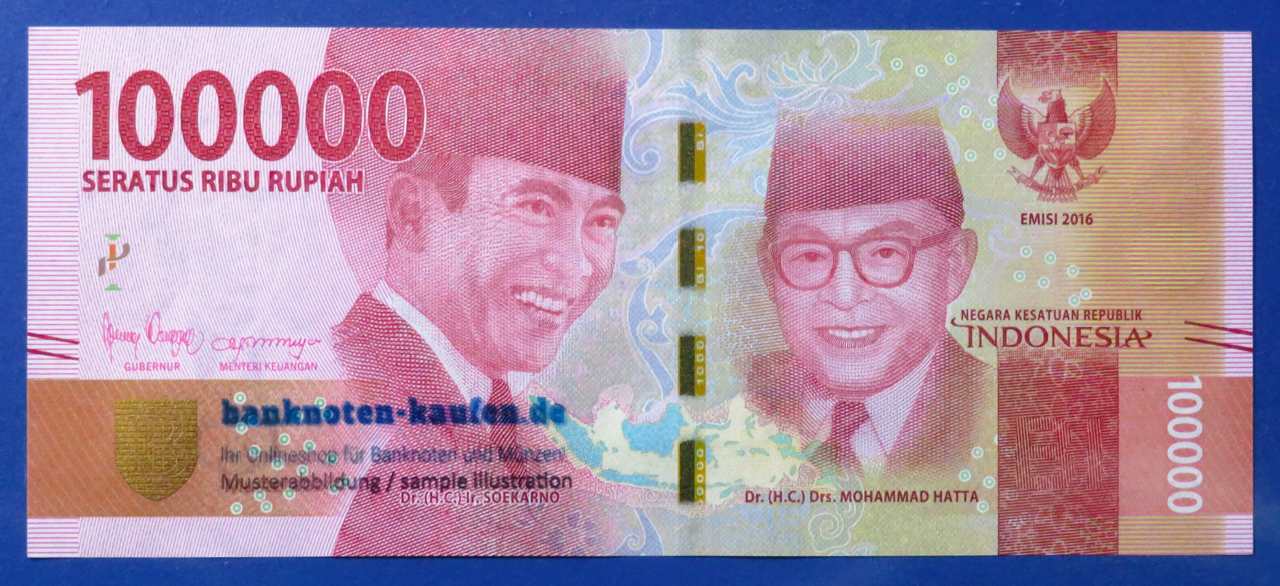 Indonesia - 100,000 Rupiah, 2016, uncirculated (UNC), P-160