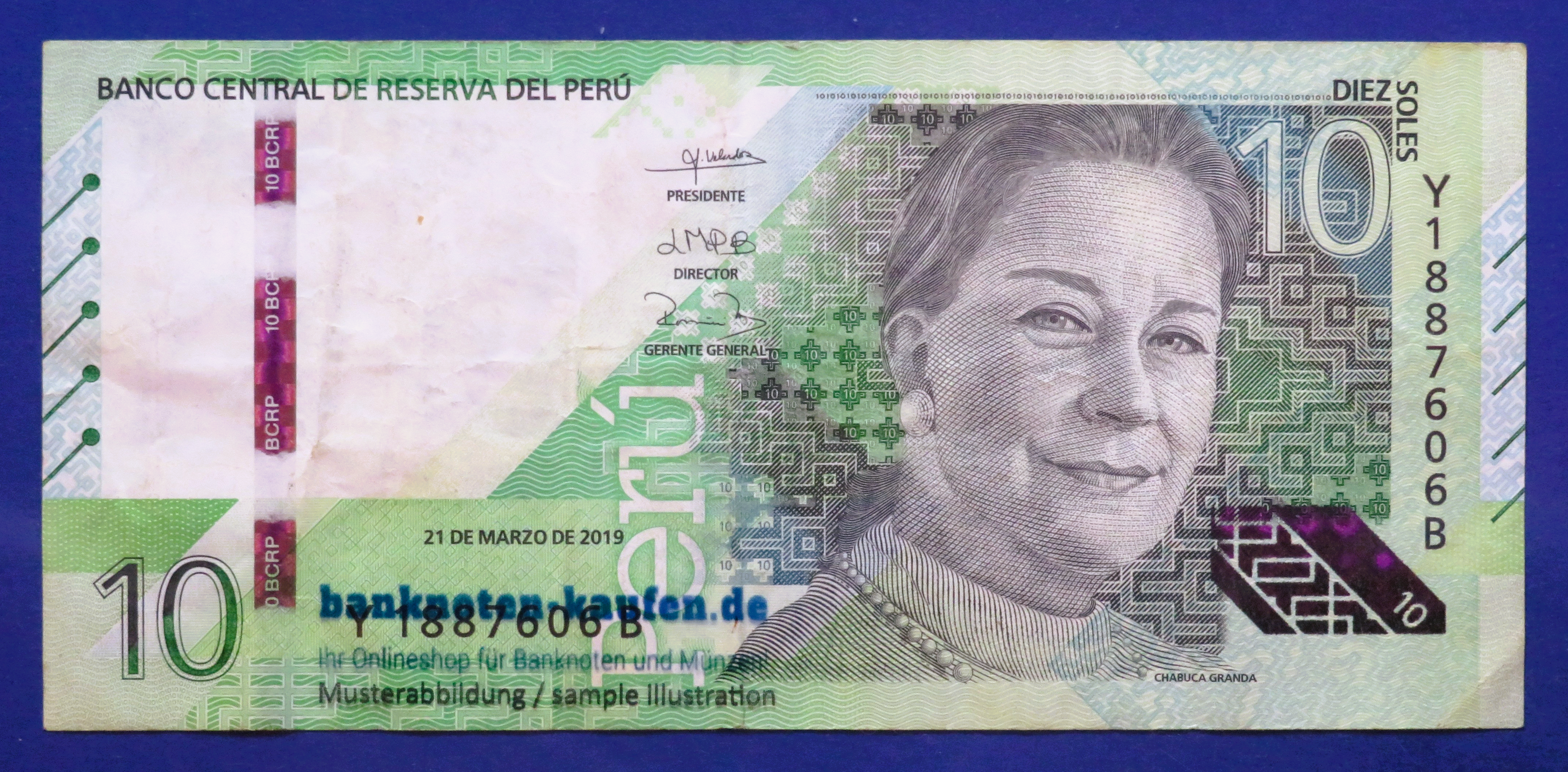 Peru, 10 Soles, 2019, gebraucht (USED / VF-), P-196