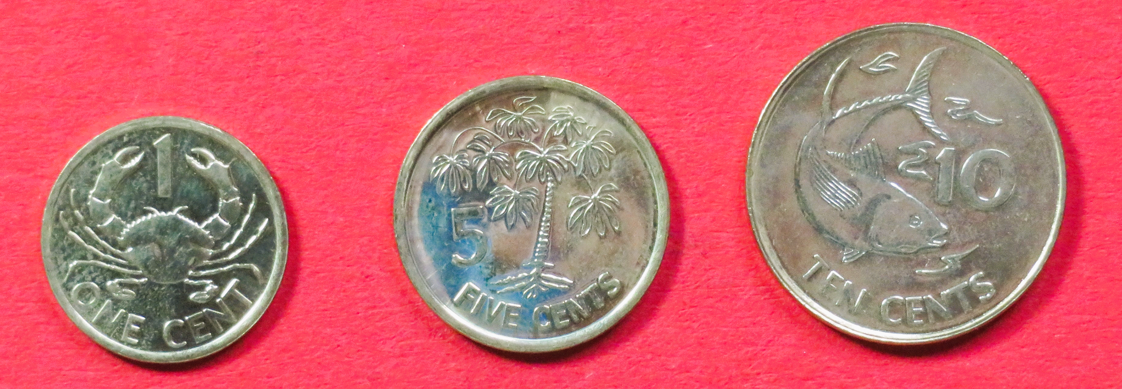 Seychelles, 1/5/10 Cents, 2012/2014, uncirculated (UNC)