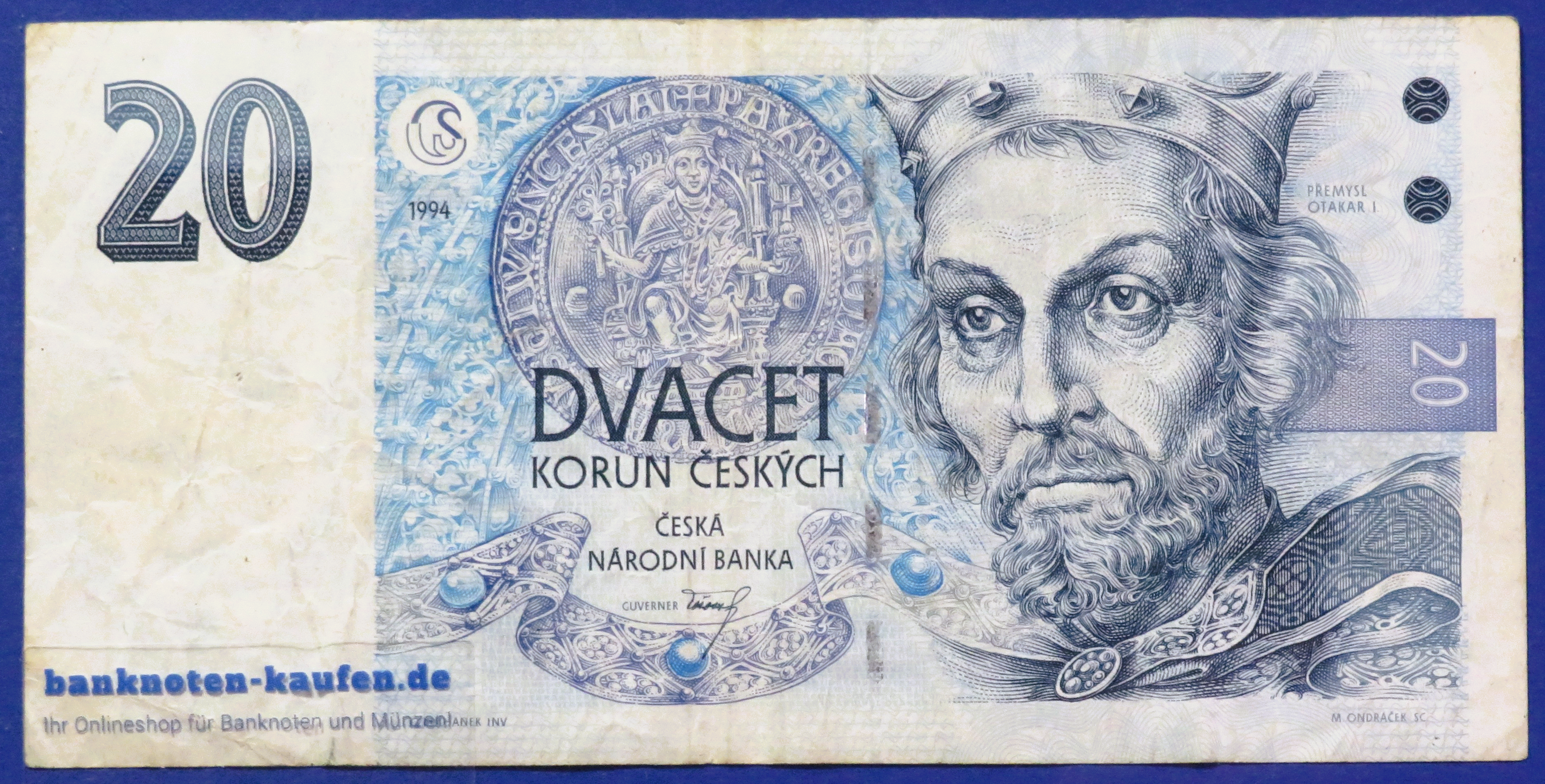 Czech Republic, 20 Korun, 1994,  circulated (USED / VF-), P-10a