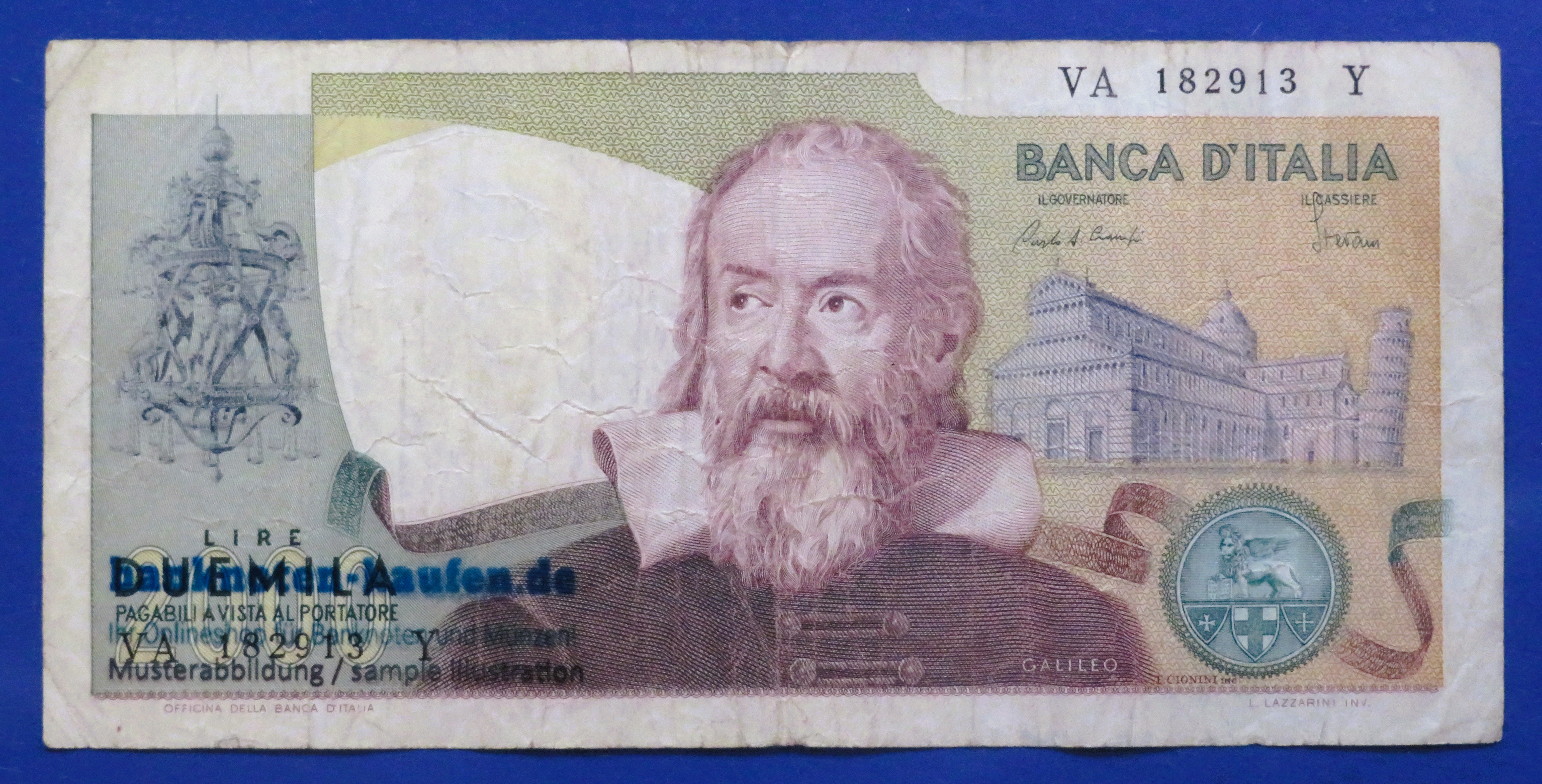 Italy - 2,000 Lire, 1983, circulated (USED / F), P-103c