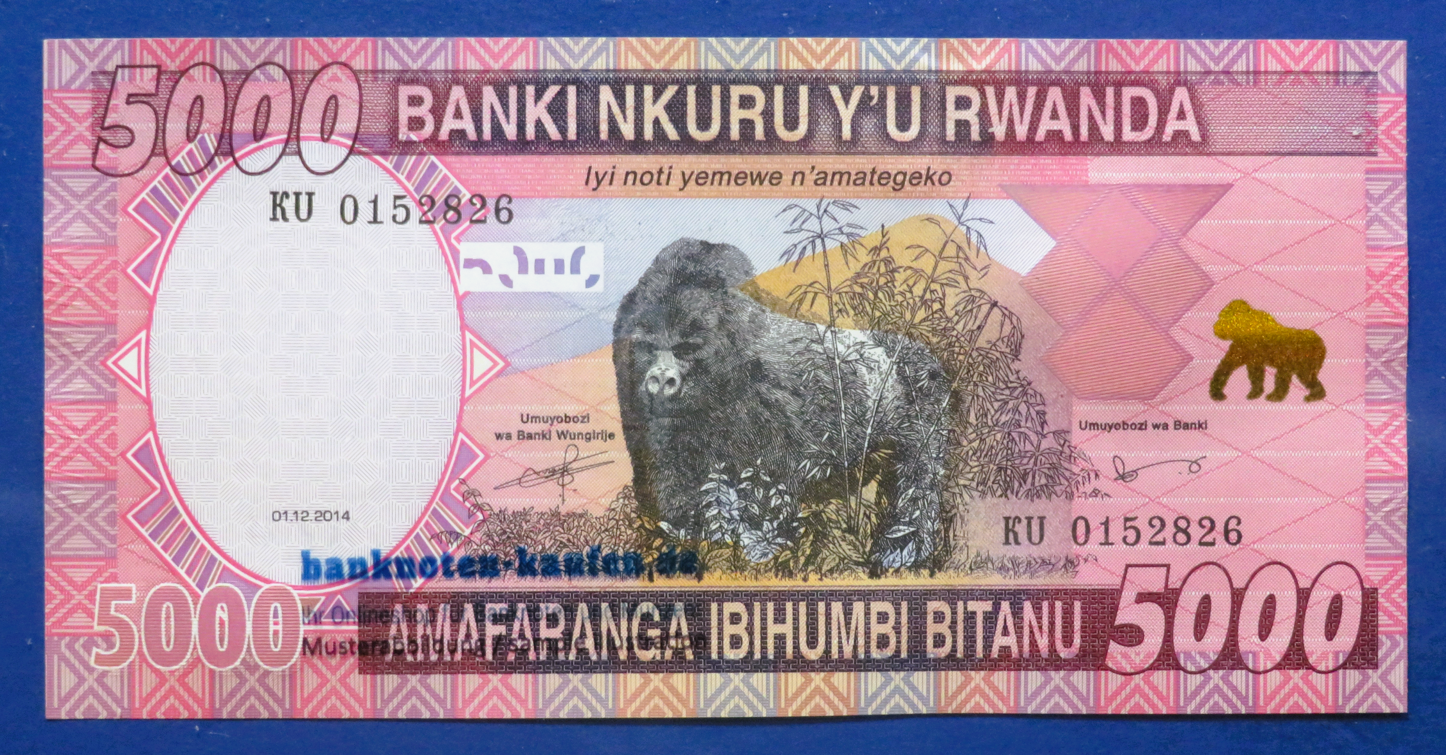 Ruanda, 5.000 Francs, 2014, kassenfrisch (UNC), P-41