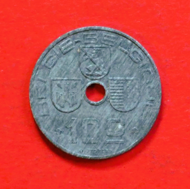 Belgium:  10 Centiemen (nl-type / zinc), 1941-1946, circulated (USED / vf)