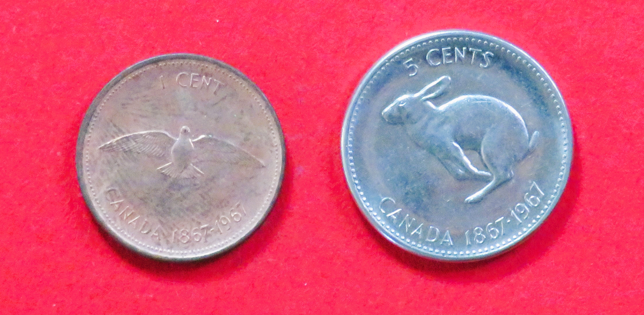 Canada:  1/5 Cents, 1967, circulated (used / vf), Commemorative issue, # 67/68