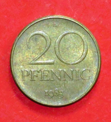 DDR: 20 Pfennig, 1969-1990, gebraucht (used / ss-vz), # 11