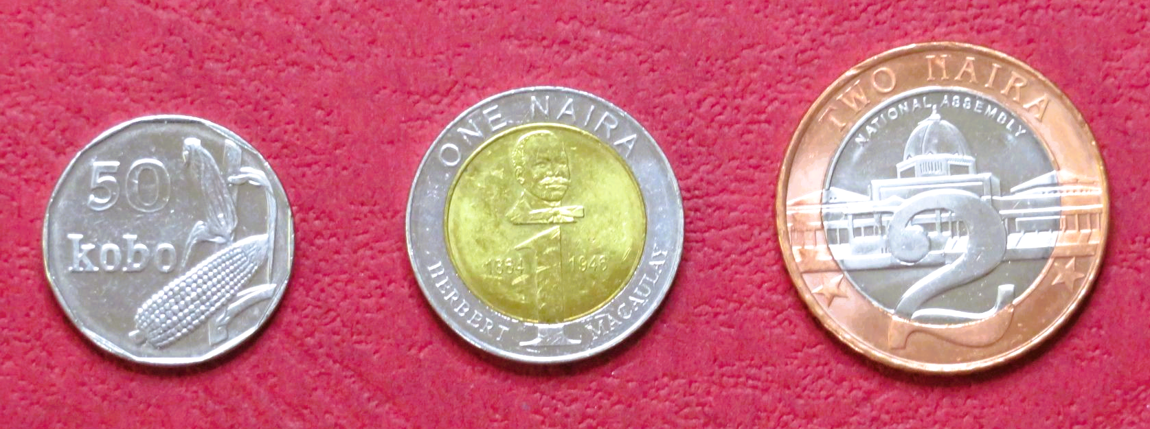 Nigeria, Set of 3 coins, 0.5-2 Naira, 2006, uncirculated (UNC)