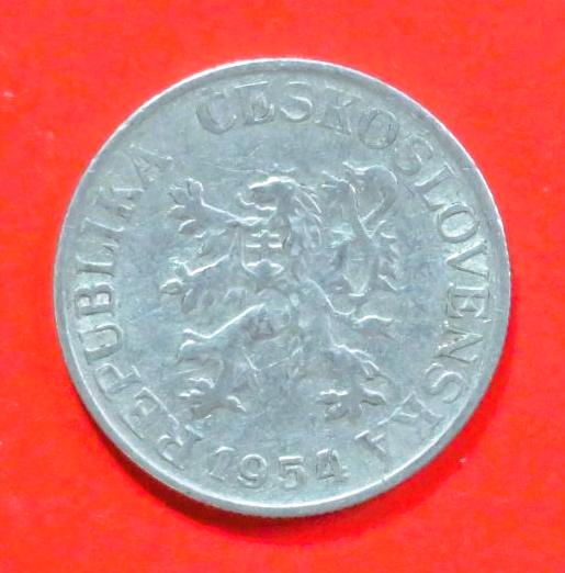 Tschechoslowakei: 25 Heller, 1954, gebraucht (USED / ss)