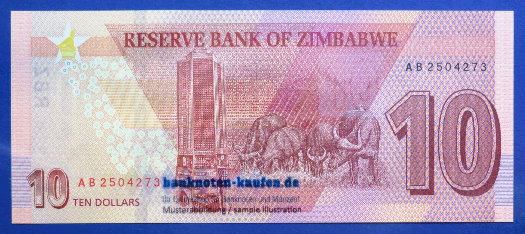 Simbabwe, 10 Dollars, 2020, kassenfrisch (UNC), P-103