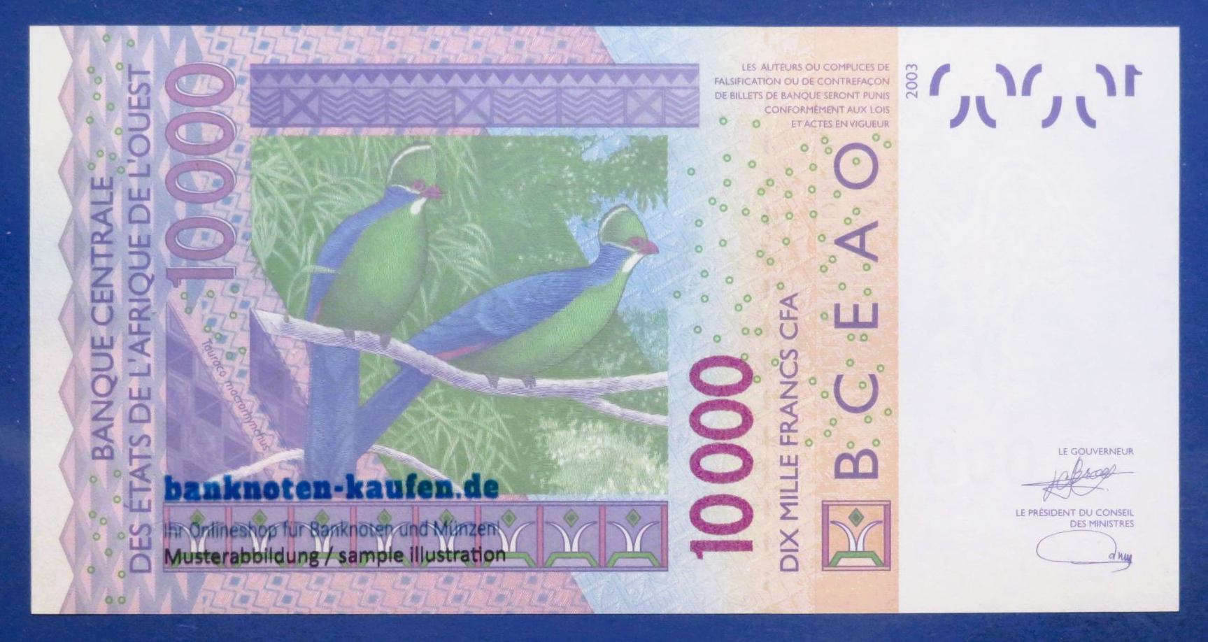 West African States - 10,000 Francs, 2003, uncirculated (UNC), P-118A