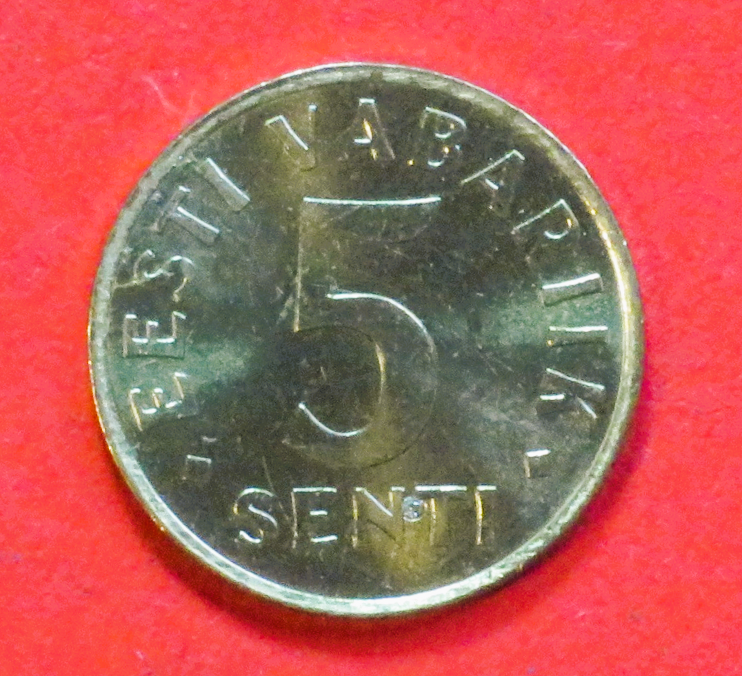 Estland:  5 Senti, 1991-1995, gebraucht (used / vz), # 22