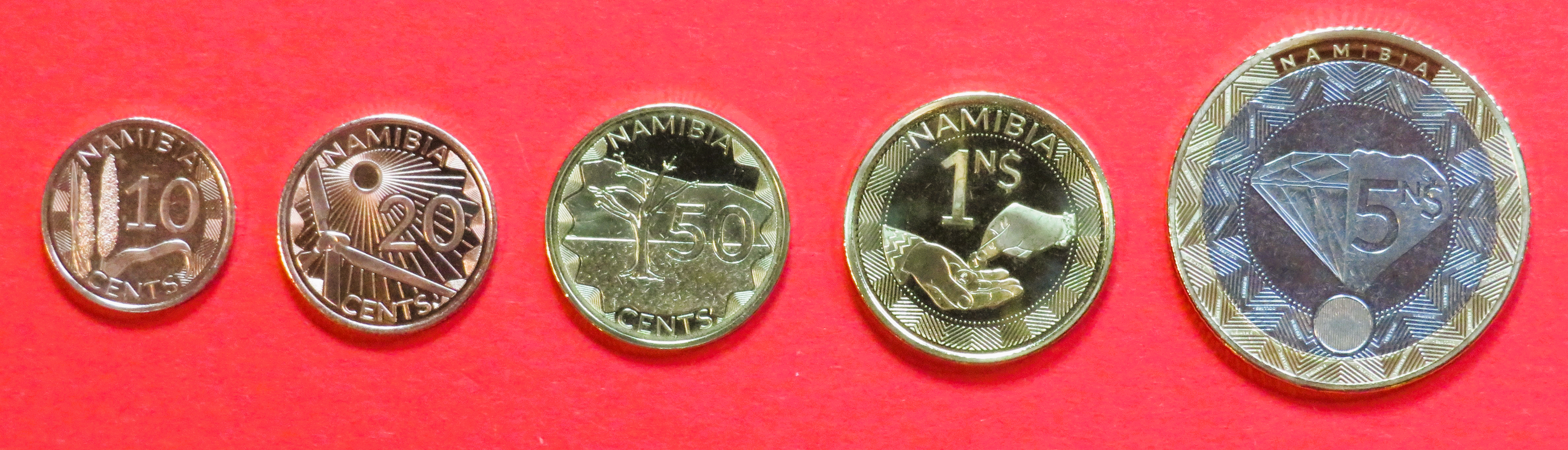Namibia, 10/20/50 Cents + 1/5 Dollars, 2025, uncirculated (UNC)