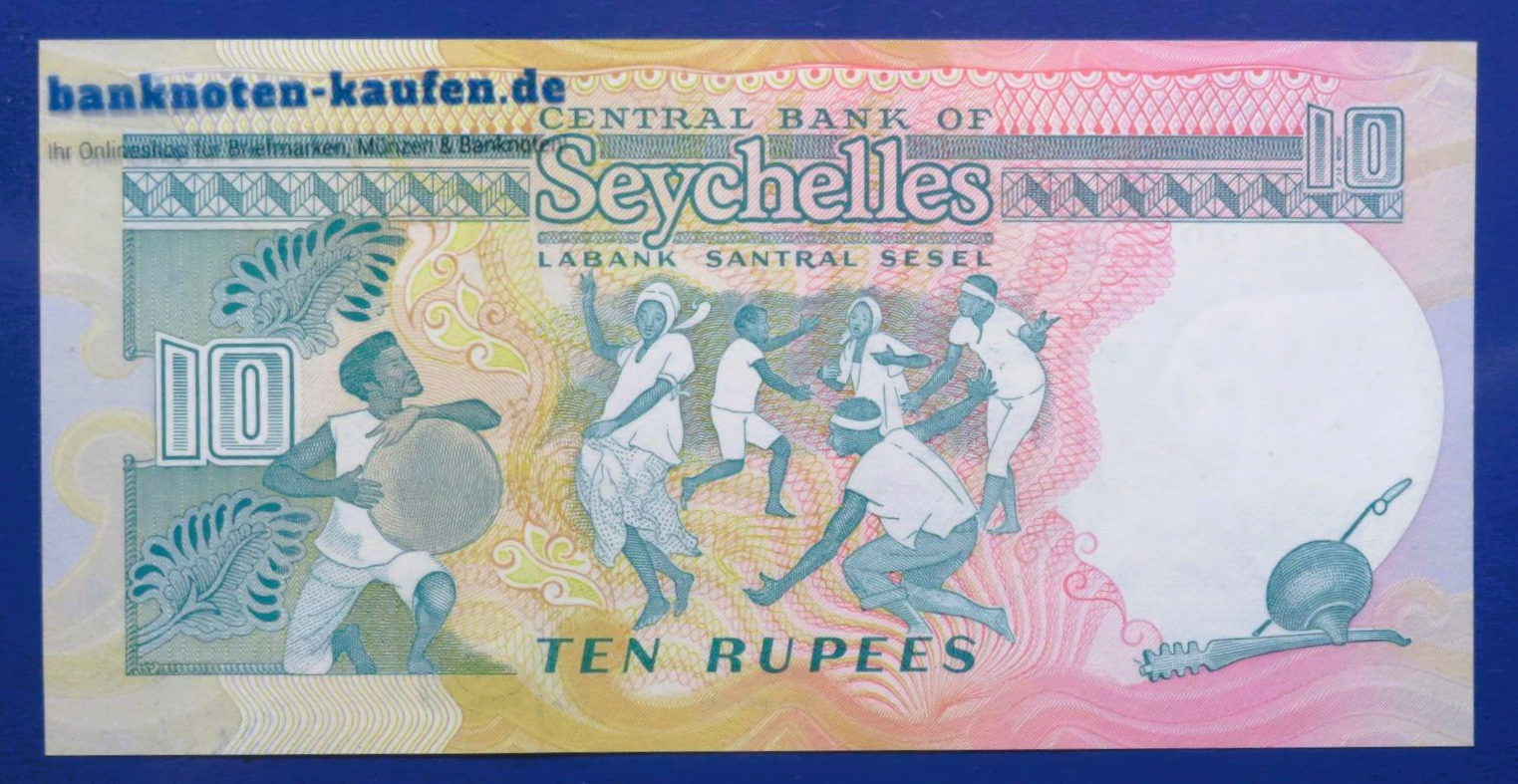Seychellen, 10 Rupien, 1989ND, kassenfrisch (UNC), P-32
