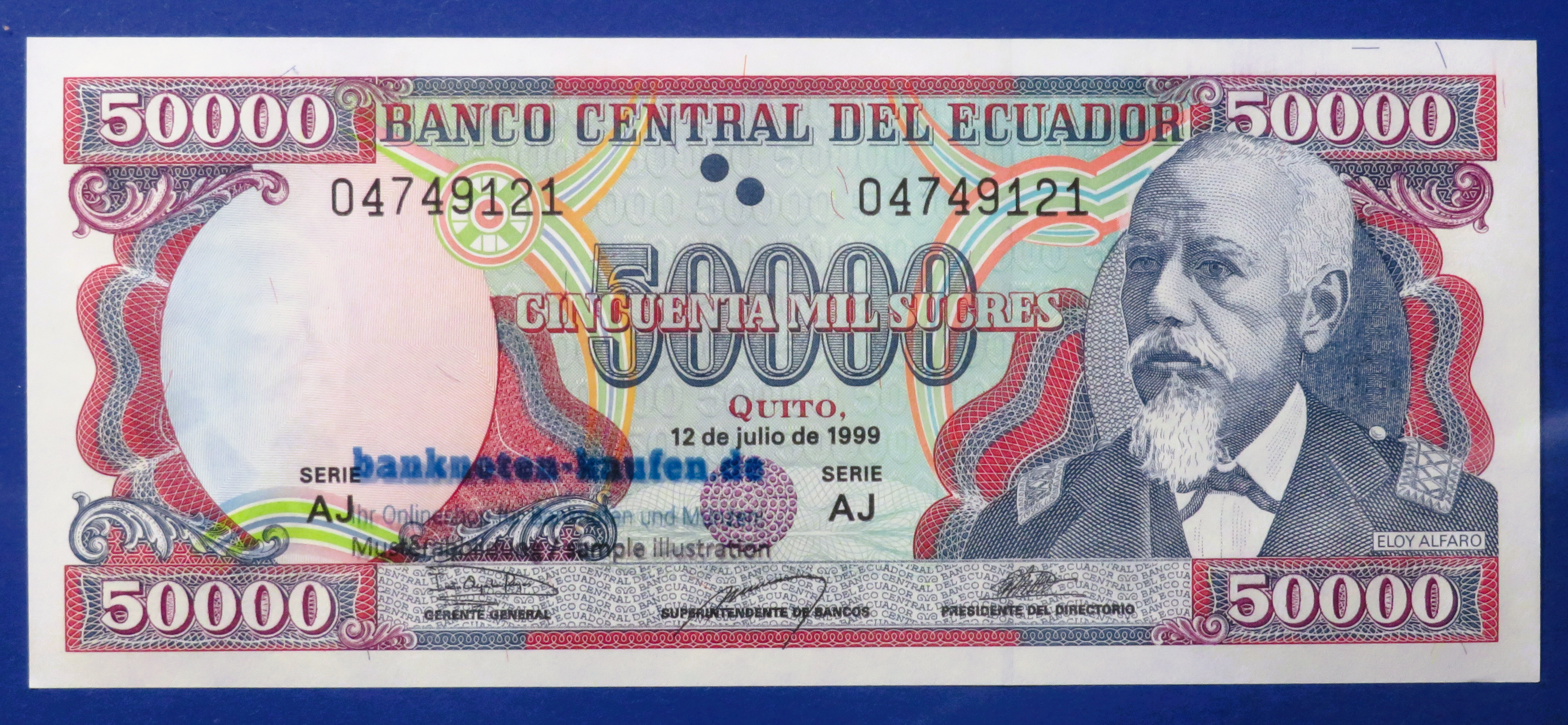 Ecuador - 50,000 Sucres, 1999, about uncirculated (AU), P-130