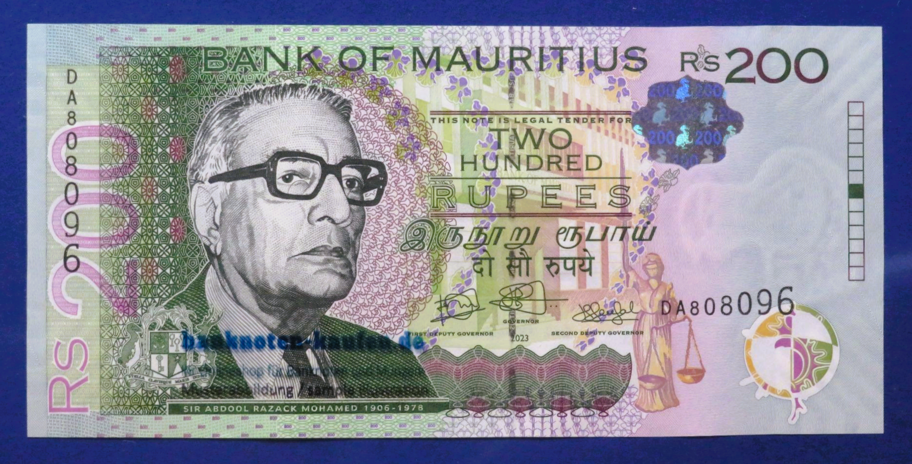 Mauritius, 200 Rupien, 2023, kassenfrisch (UNC), P-61e