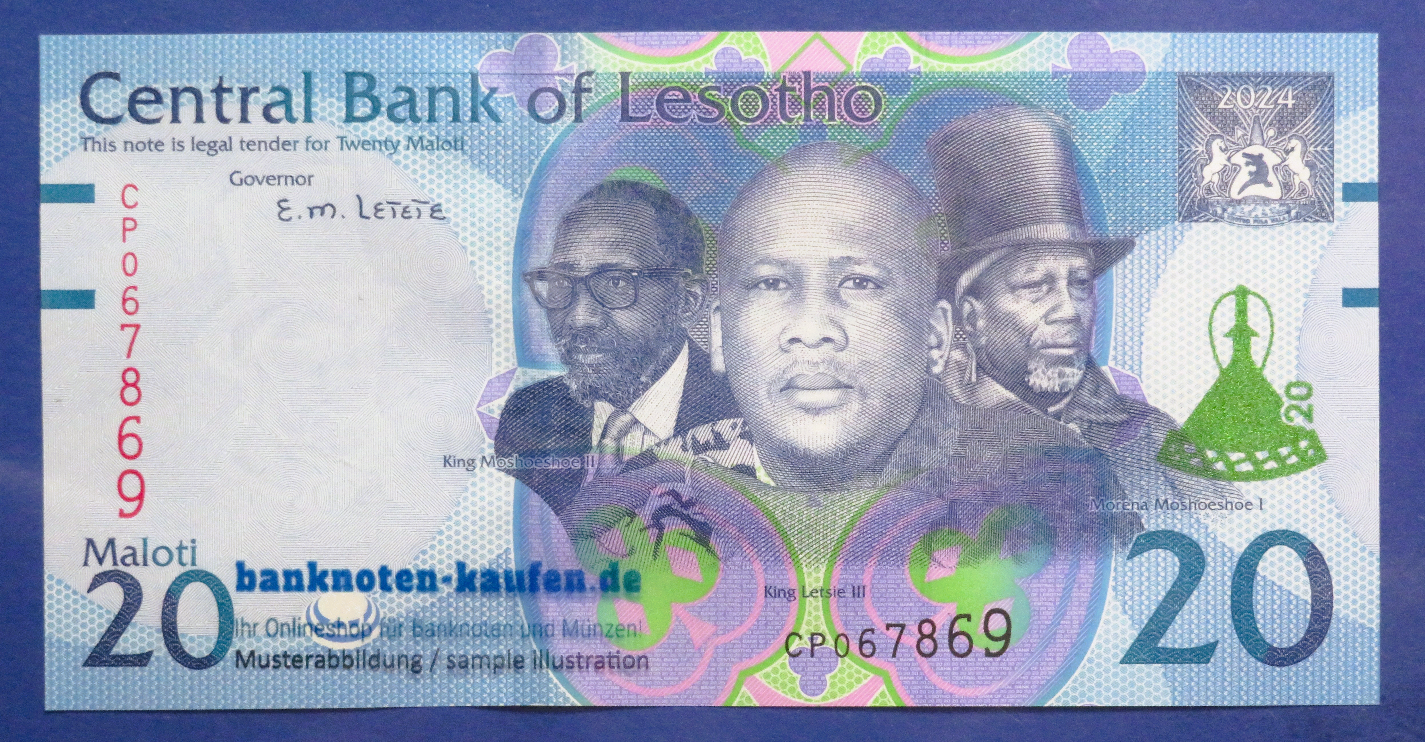 Lesotho, 20 Maloti, 2024, uncirculated (UNC), P-new