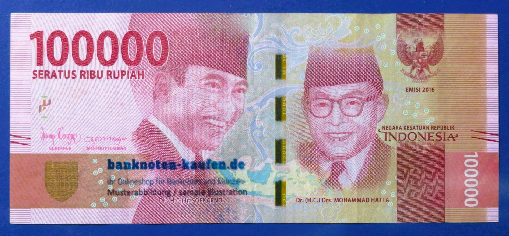 Indonesia - 100,000 Rupiah, 2016, circulated (USED / VF), P-160