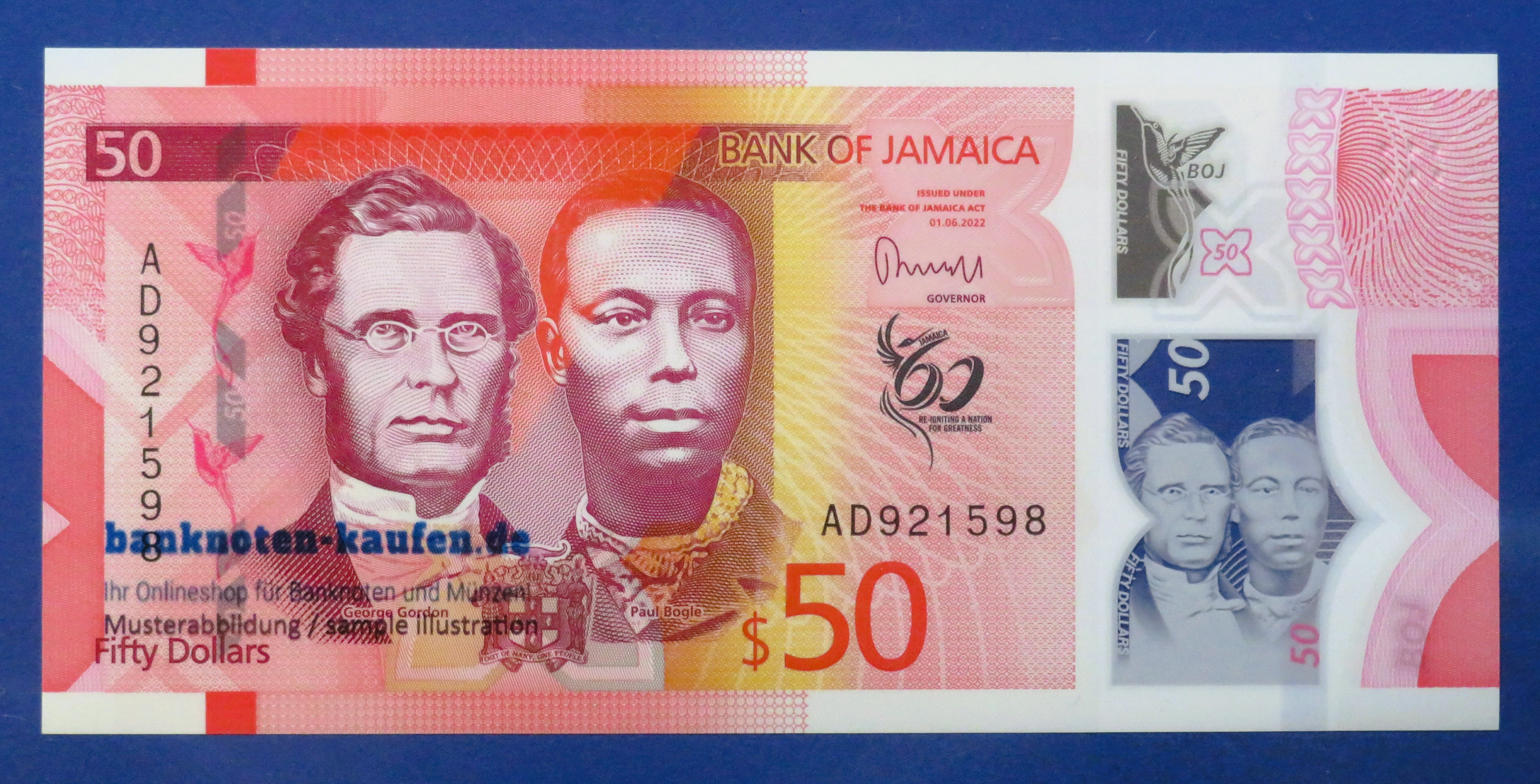 Jamaica, 50 Dollars, 2022, uncirculated (UNC), Polymer, Commemorative issue