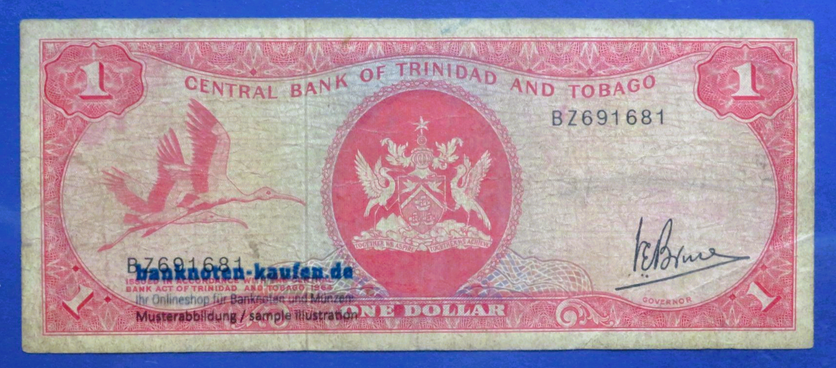 Trinidad and Tobago, 1 Dollar, 1977ND, circulated (USED / F-), P-30a