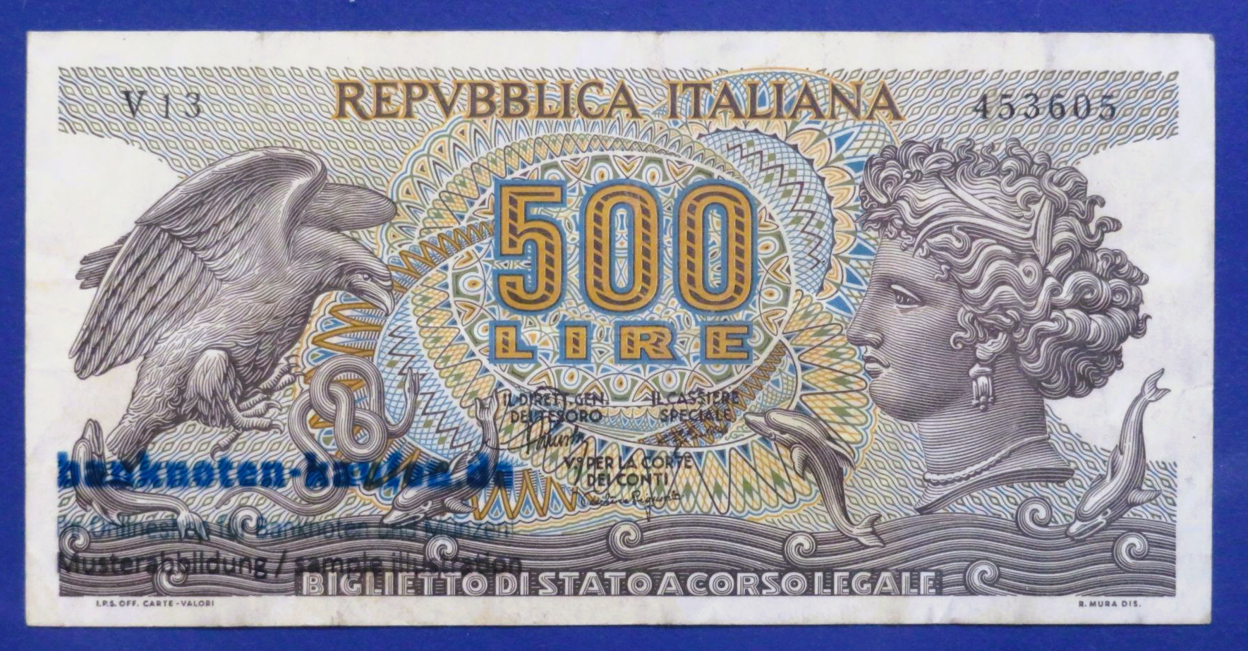 Italien, 500 Lire, 1967, gebraucht (USED / VF+), P-93a