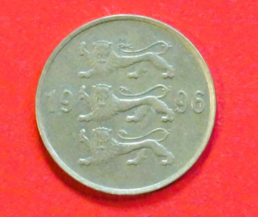 Estland:  20 Senti, 1991-1996, gebraucht (used / ss-vz), # 24