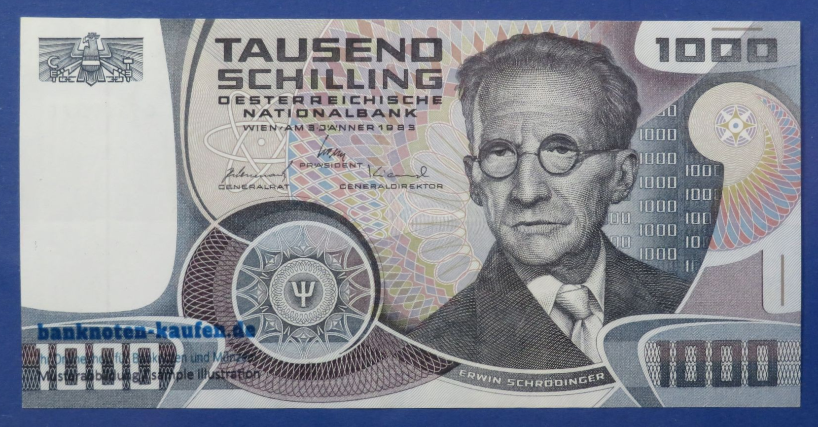 Austria - 1,000 Schilling, 1983, circulated (USED / VF+), P-152a