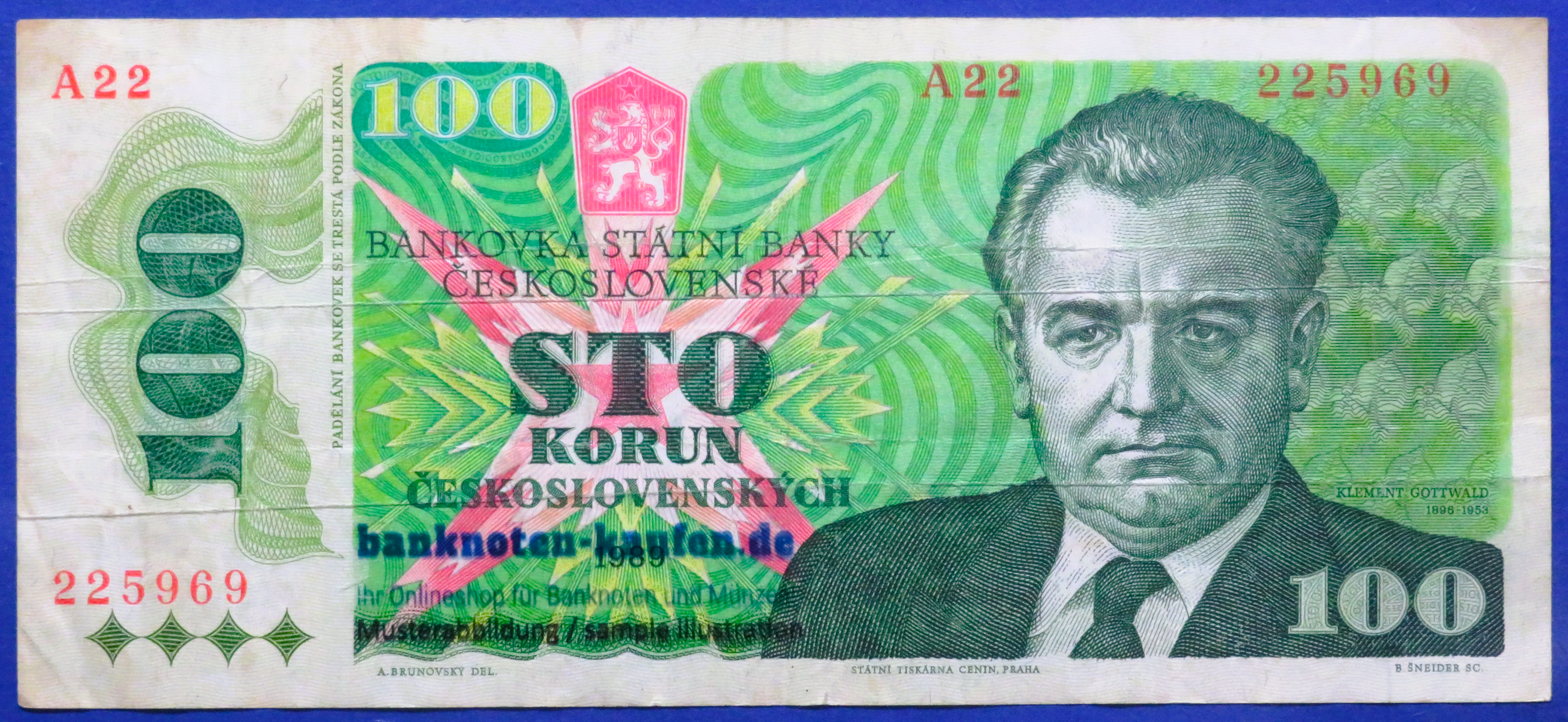 Tschechoslowakei, 100 Korun, 1989,  gebraucht (USED / F), P-97