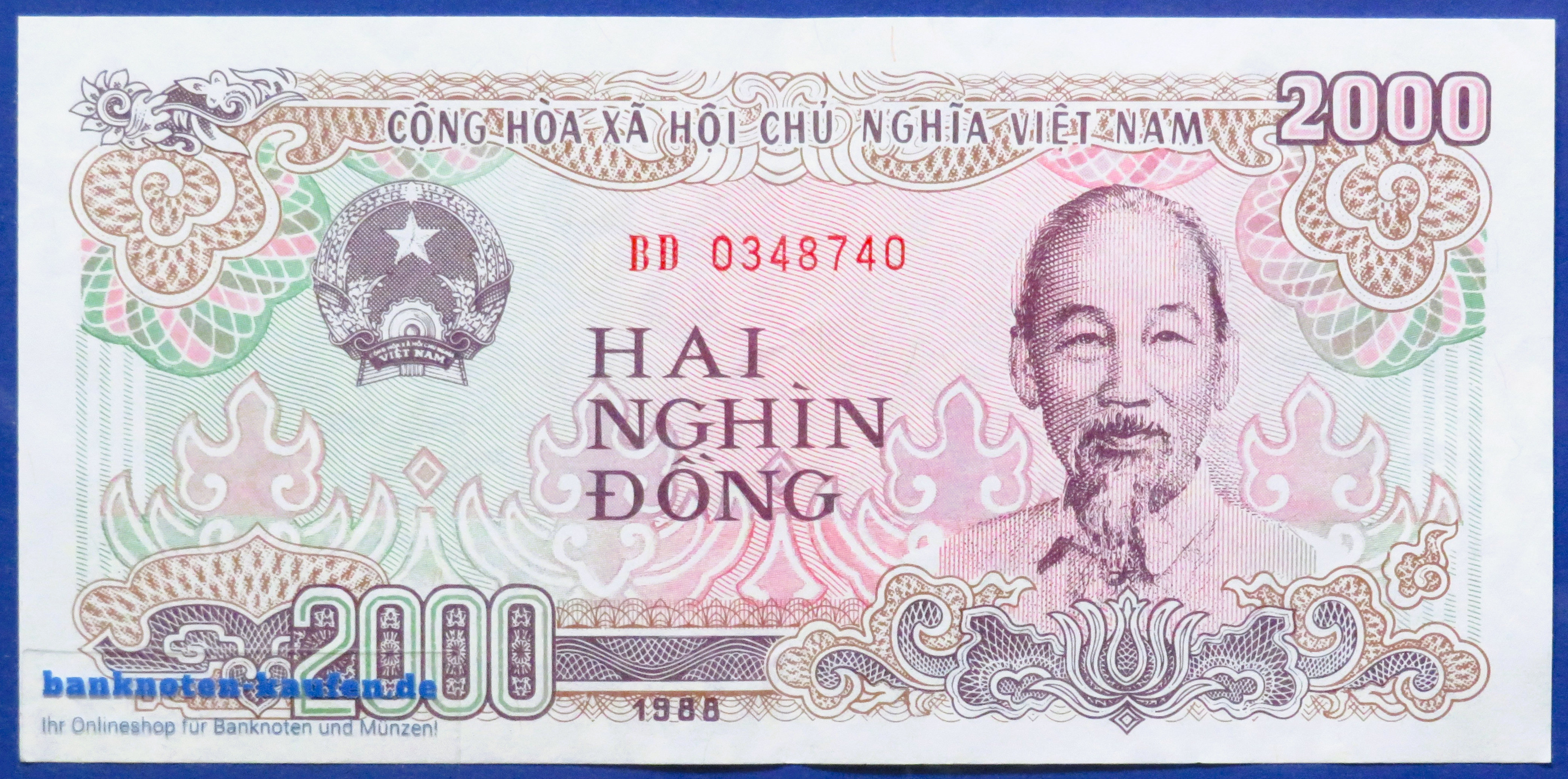 Vietnam, 2.000 Dong, 1988, gebraucht (USED / XF), P-107 Kopie