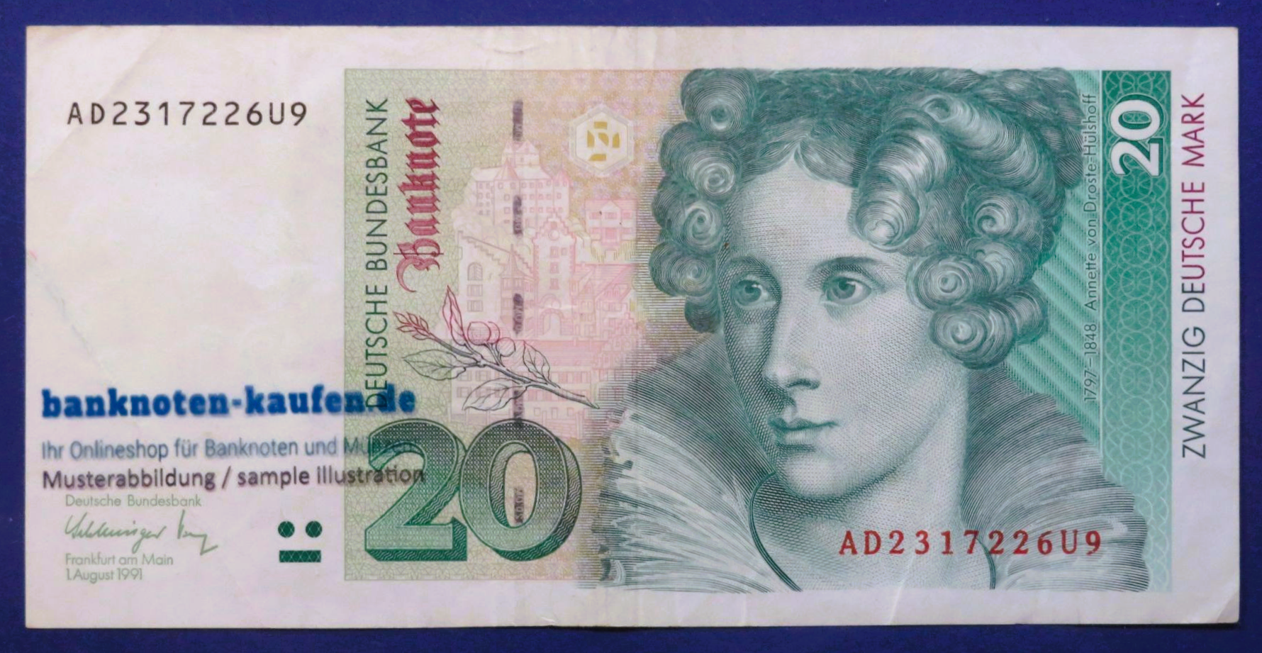 Germany-Federal Republic, 20 Mark, 1991, circulated (USED / VF), P-39a