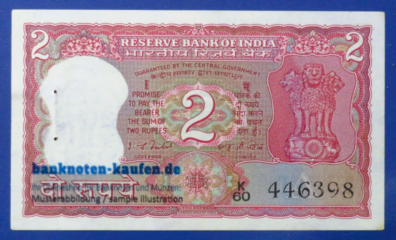 Indien, 2 Rupien, ND, gebraucht (USED/ XF+), P-53