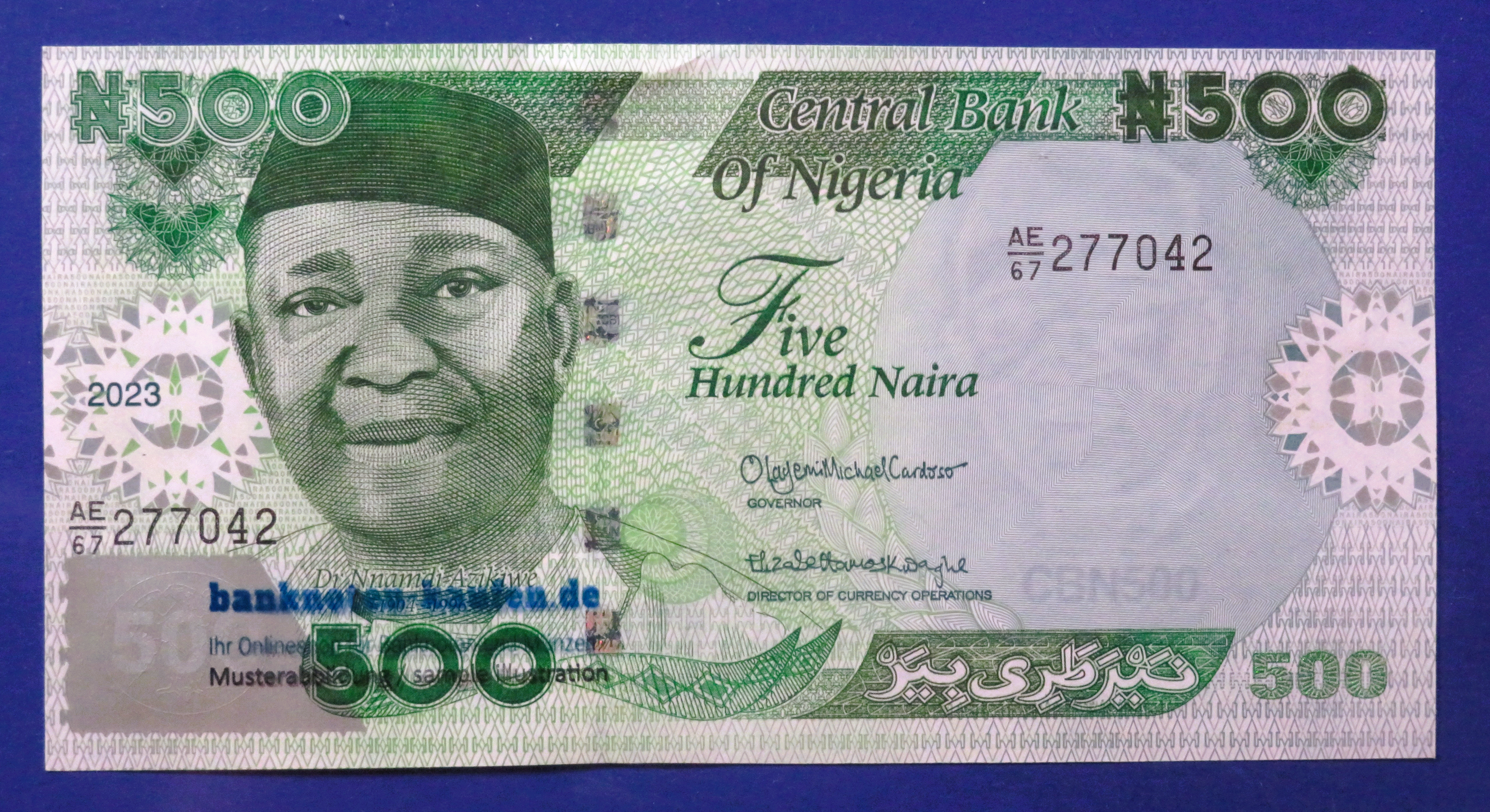 Nigeria, 500 Naira, 2023, about uncirculated (AU), P-48b