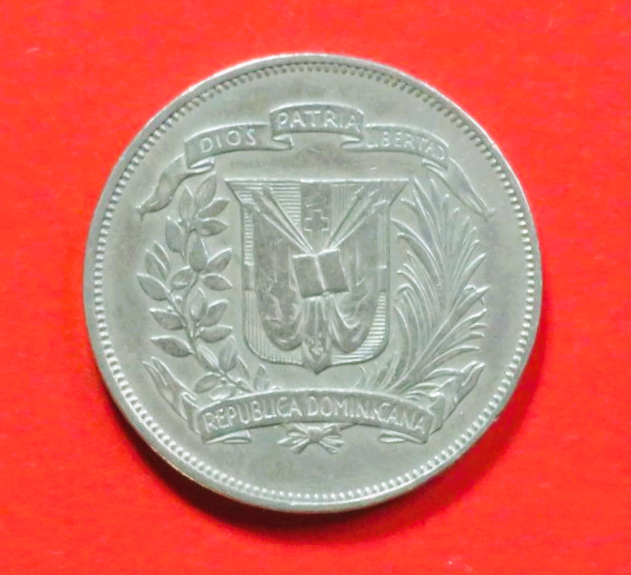 Dominikanische Republik: 50 Centavos, 1967-1975, gebraucht (used / ss), # 6a.1