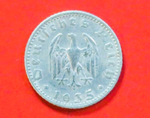 Deutsches Reich: 50 Reichspfennig, 1935, gebraucht (used / ss), # 79
