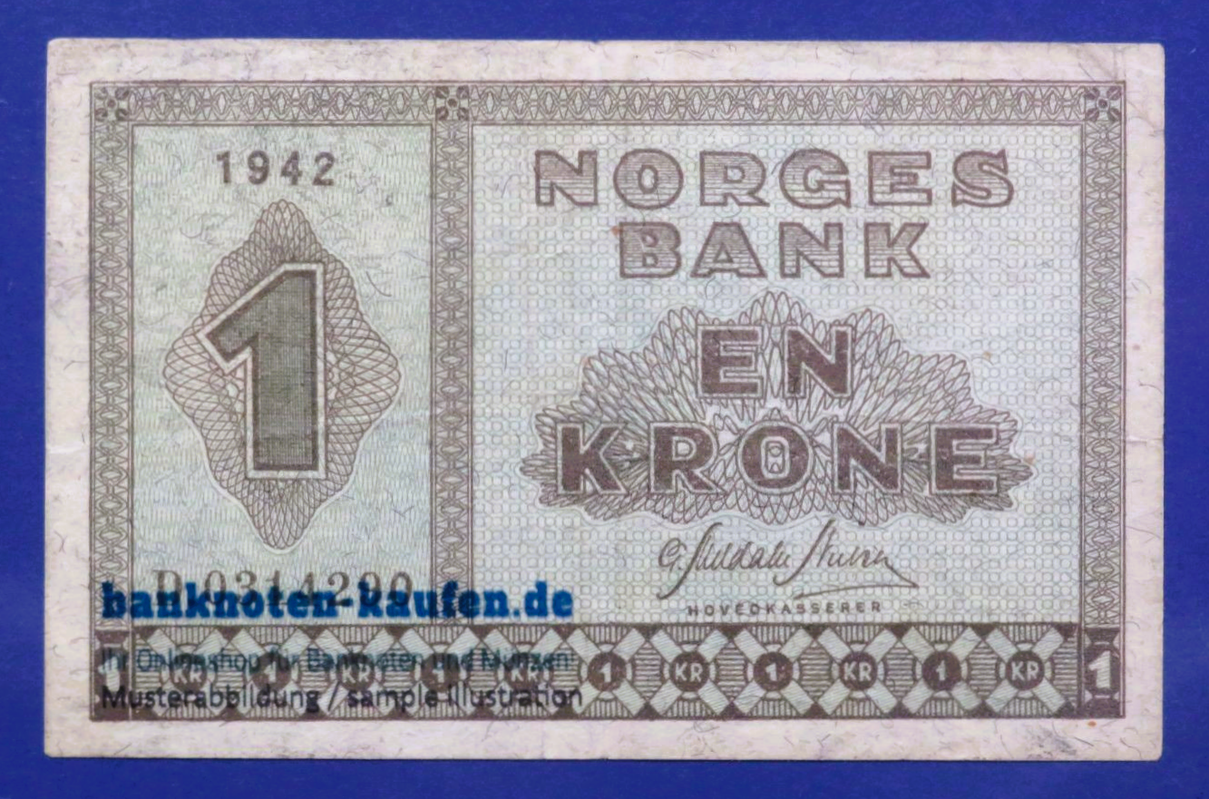 Norway, 1 Krone, 1942, circulated (USED / VF+), P-15a