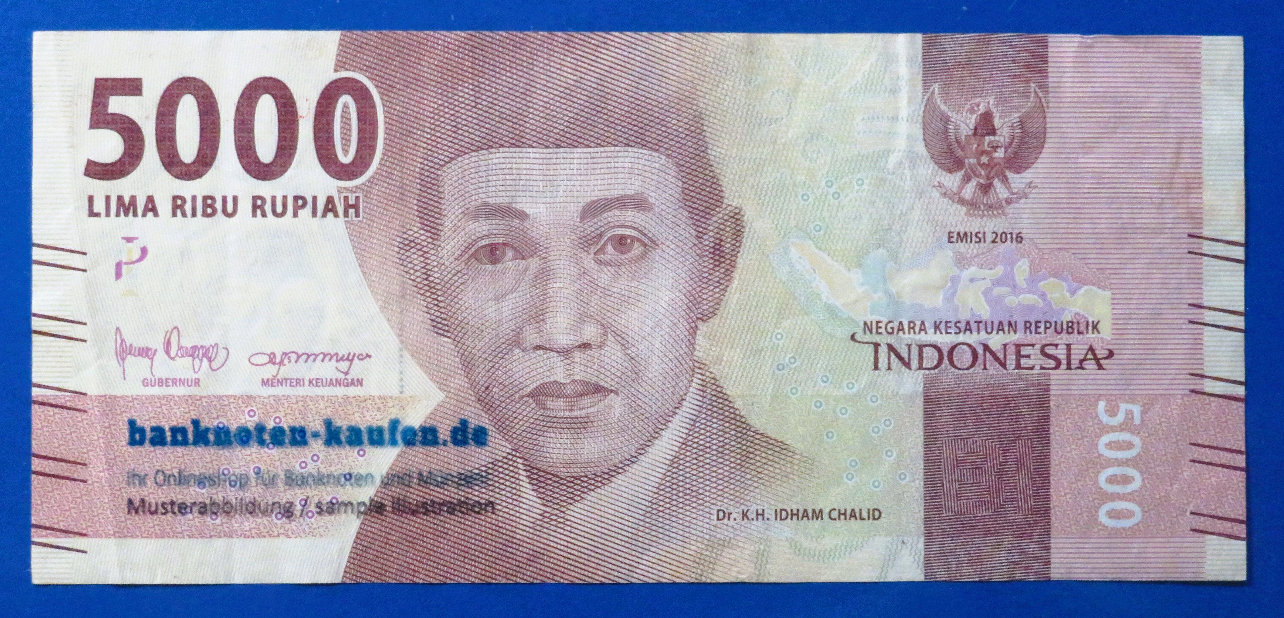 Indonesia - 5,000 Rupiah, 2016, circulated (USED / VF), P-156