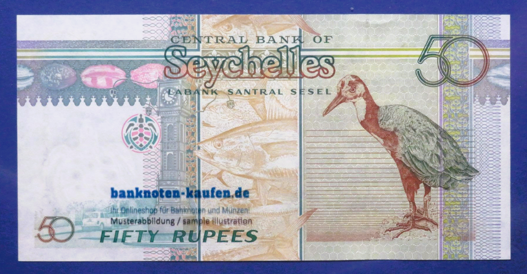 Seychellen, 50 Rupien, 1998ND, kassenfrisch (UNC), P-38
